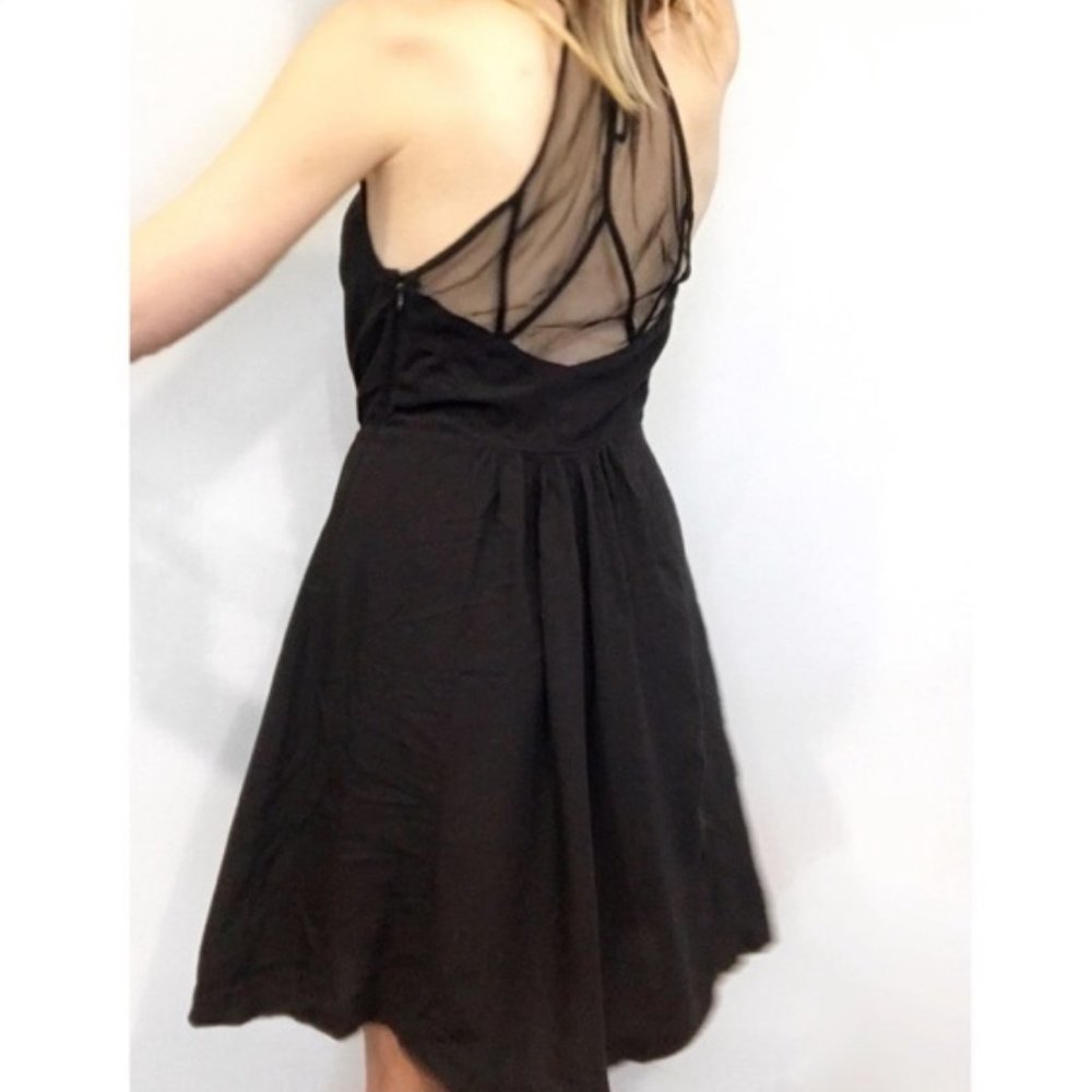 Jack B.B. Dakota Mesh Halter Dress Black Small
